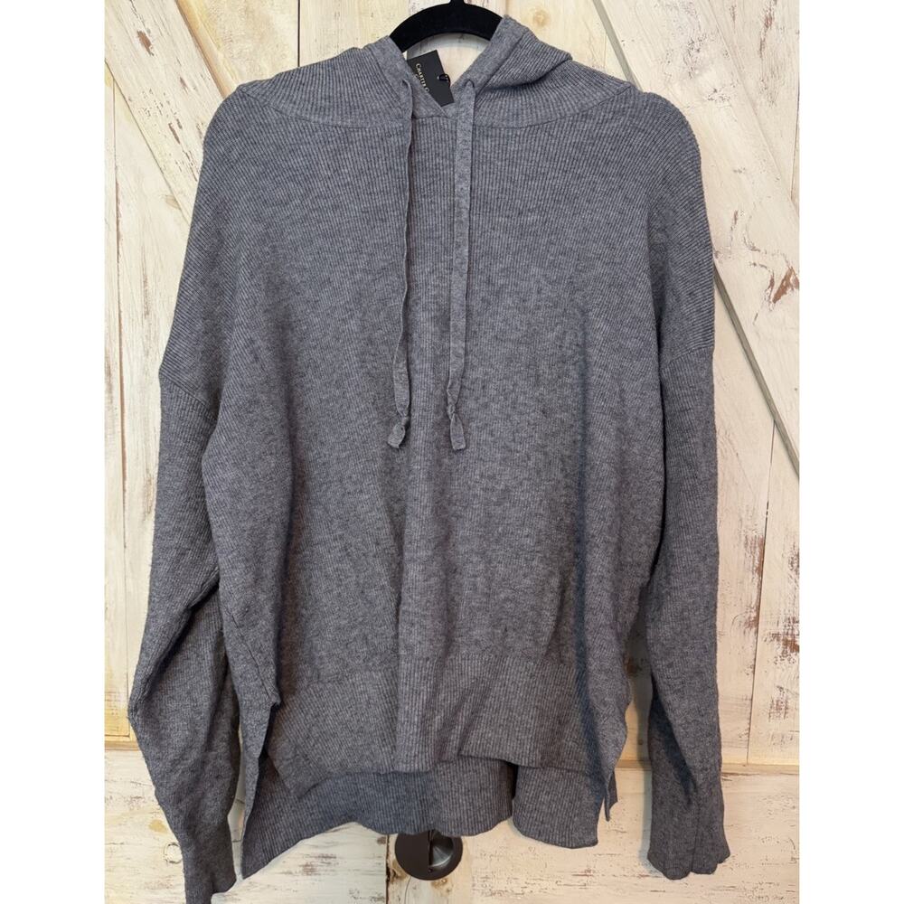 $199 Club Cashmere Luxury Women’s Hoodie Sweater (Mid Gray , Small)‎